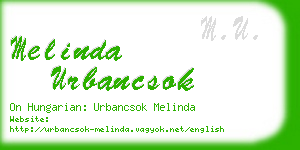 melinda urbancsok business card